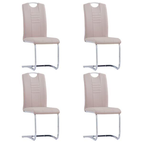 vidaXL spisebordsstole med cantilever 4 stk. kunstlæder cappuccino