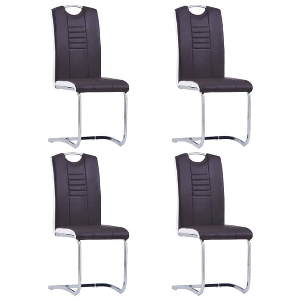 vidaXL spisebordsstole med cantilever 4 stk. kunstlæder brun