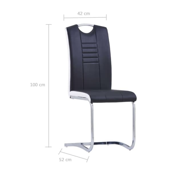 vidaXL spisebordsstole med cantilever 4 stk. kunstlæder sort