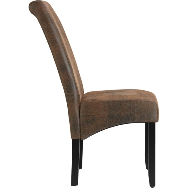 Spisebordsstol, ergonomisk - antikbrun,Sæt med 6 stk.