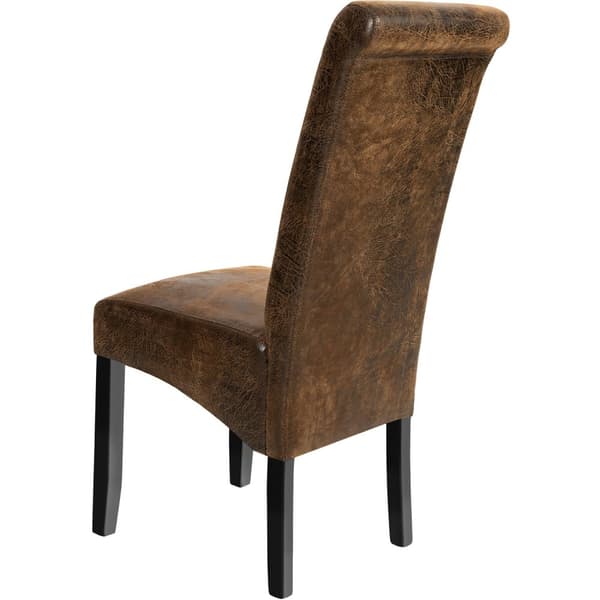 Spisebordsstol, ergonomisk - antikbrun,Sæt med 6 stk.