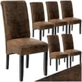 Miniatyrbillede 1 af 8: Spisebordsstol, ergonomisk - antikbrun,Sæt med 6 stk.
