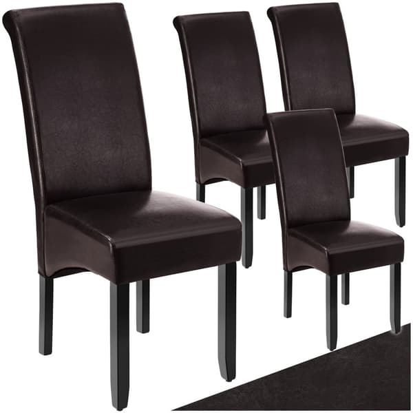 Spisebordsstol, ergonomisk - brun,Sæt med 4 stk.