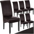 Miniatyrbillede 1 af 8: Spisebordsstol, ergonomisk - brun,Sæt med 6 stk.