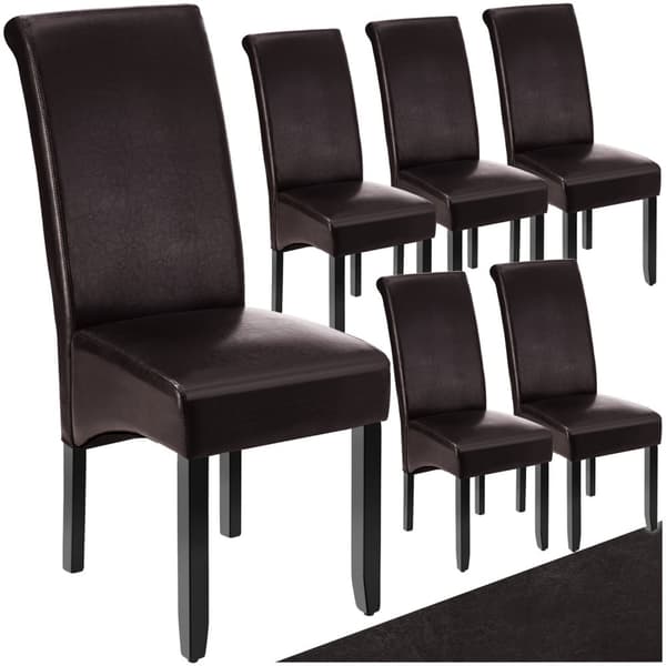 Spisebordsstol, ergonomisk - brun,Sæt med 6 stk.