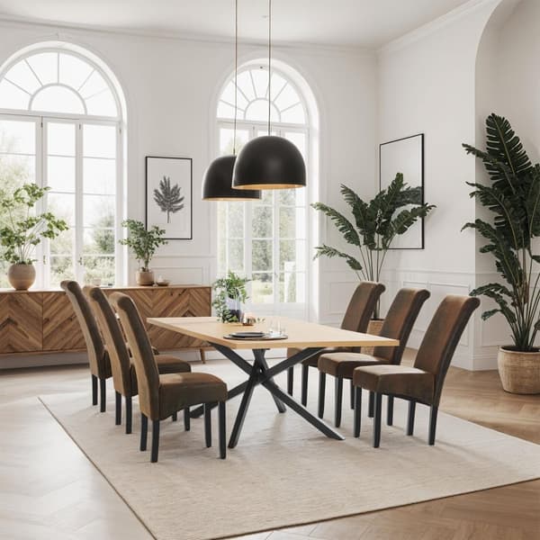 Ergonomisk matstol i robust trä - antikbrun, Uppsättning om 4