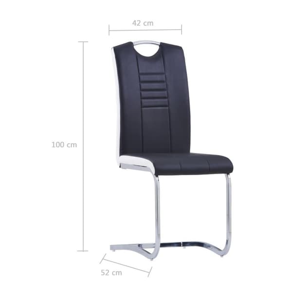 vidaXL spisebordsstole med cantilever 6 stk. kunstlæder sort