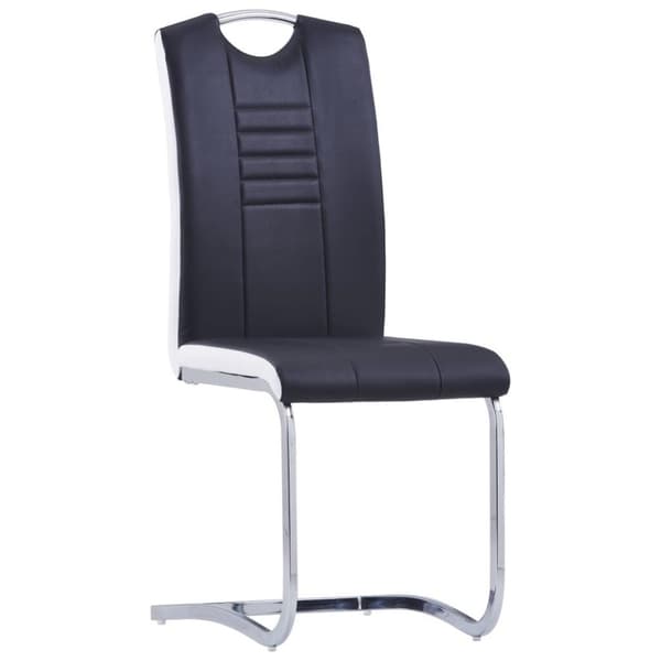 vidaXL spisebordsstole med cantilever 6 stk. kunstlæder sort
