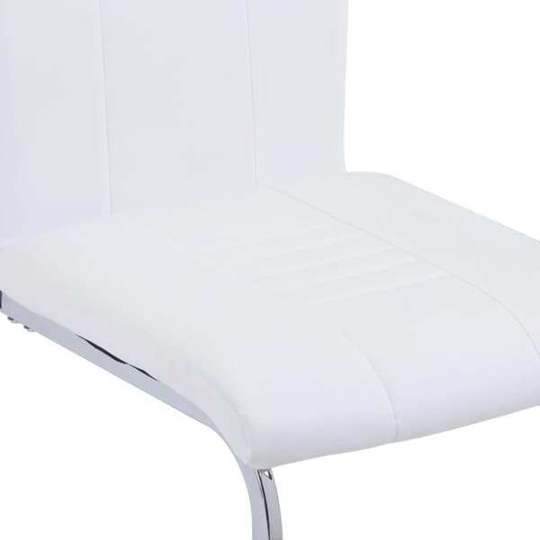 vidaXL spisebordsstole med cantilever 6 stk. kunstlæder hvid