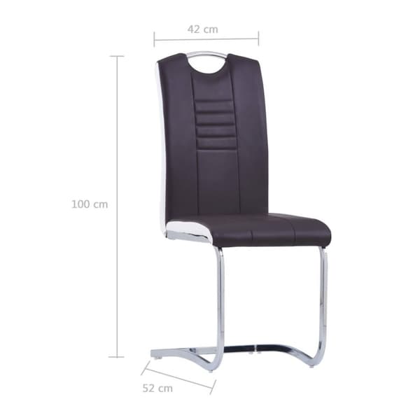 vidaXL spisebordsstole med cantilever 6 stk. kunstlæder brun