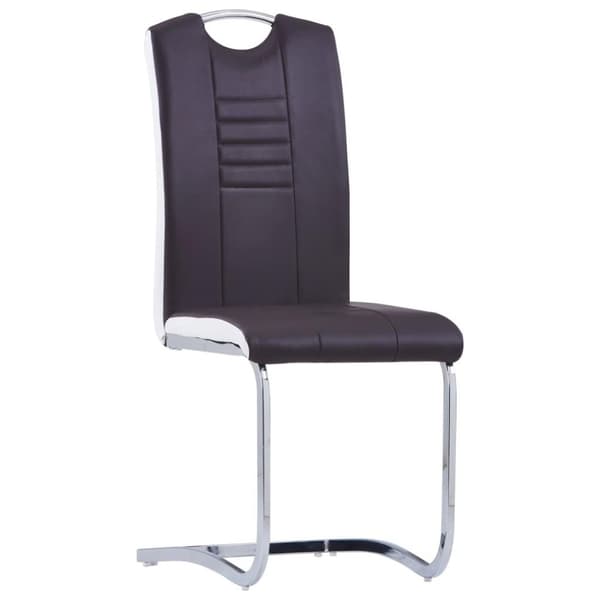 vidaXL spisebordsstole med cantilever 6 stk. kunstlæder brun