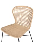 Miniatyrbild 8 av 10: Set av 2 Matstolar Sand Beige Rotting Korg Svart Metallram Rustik Inomhus Boho Design