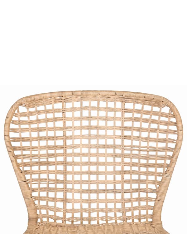 Set av 2 Matstolar Sand Beige Rotting Korg Svart Metallram Rustik Inomhus Boho Design