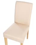 Miniatyrbild 7 av 9: Set med 2 Matstolar Beige Konstläder Träben Traditionell