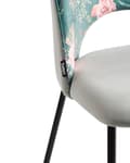 Miniatyrbild 8 av 11: Set av 2 Matstolar Grön Sammetsklädsel Blommigt Mönster Svarta Ben Retro Glamour