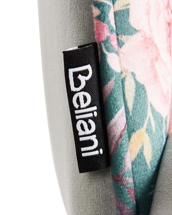 Set av 2 Matstolar Grön Sammetsklädsel Blommigt Mönster Svarta Ben Retro Glamour
