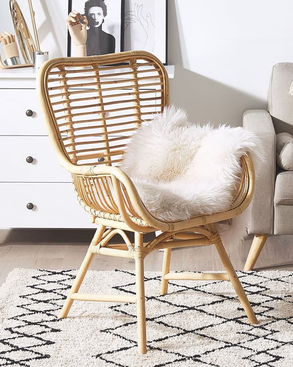 Tuoli luonnollinen 61 x 96 x 62 cm rottinki käsinojat sisäkäyttöön boho moderni
