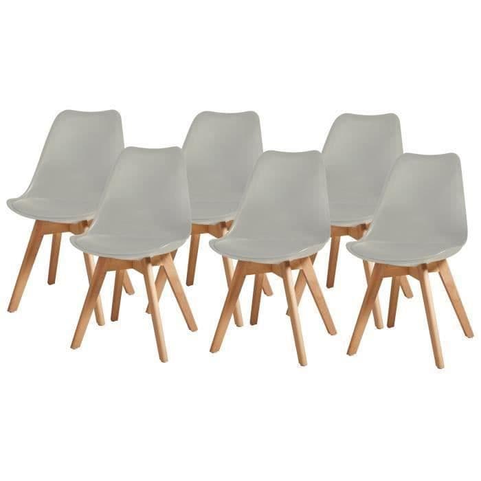 BJORN 6 pyörätuolista koostuvaa jalkatuolia - harmaa jäljitelmä - L 48,5 x P 58 x K 83 cm