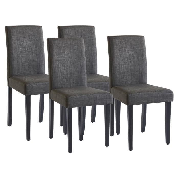 CARLA Sæt med 4 stole - Grå stof - B 42 x D 52 x H 90 cm