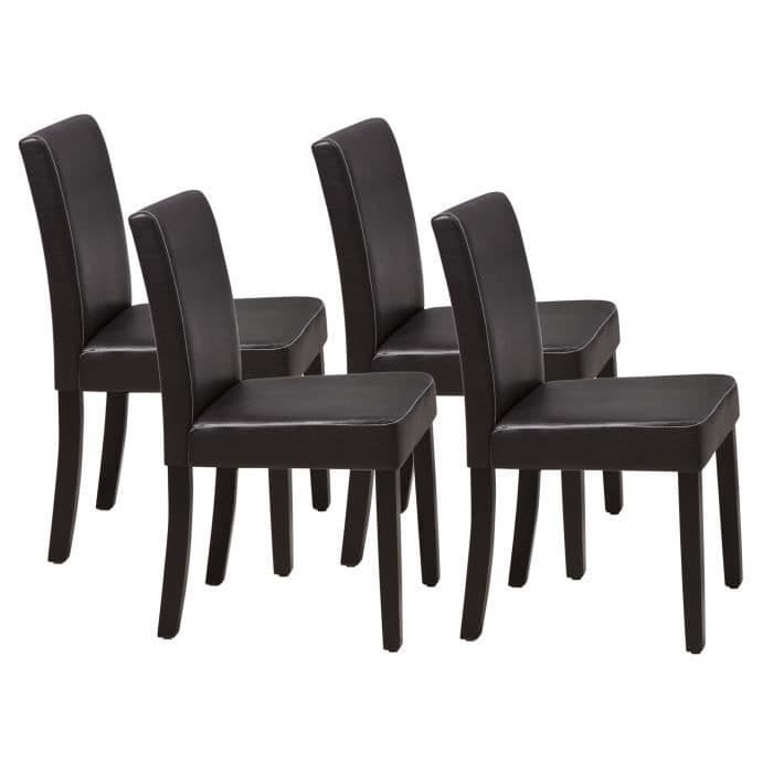 CLARA Sæt med 4 stole - Brun efterligning - L 42 x D 52 x H 90 cm