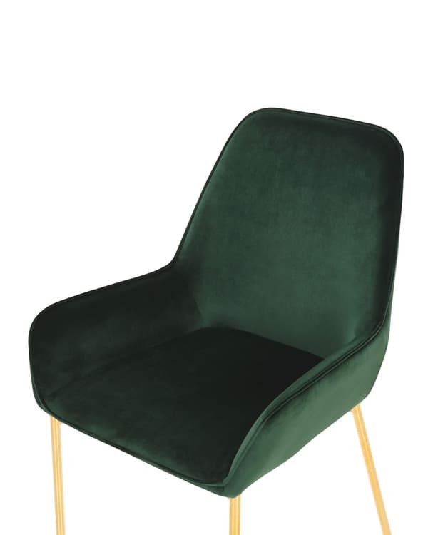 Sæt med 2 Spisestuestole Grøn Velour Betrukket med Gylden ben Glamourøs Stil