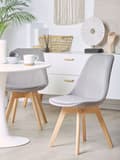 Miniatyrbild 4 av 10: Stol 2 st Grå Sammet Klädsel Träben Modern Design