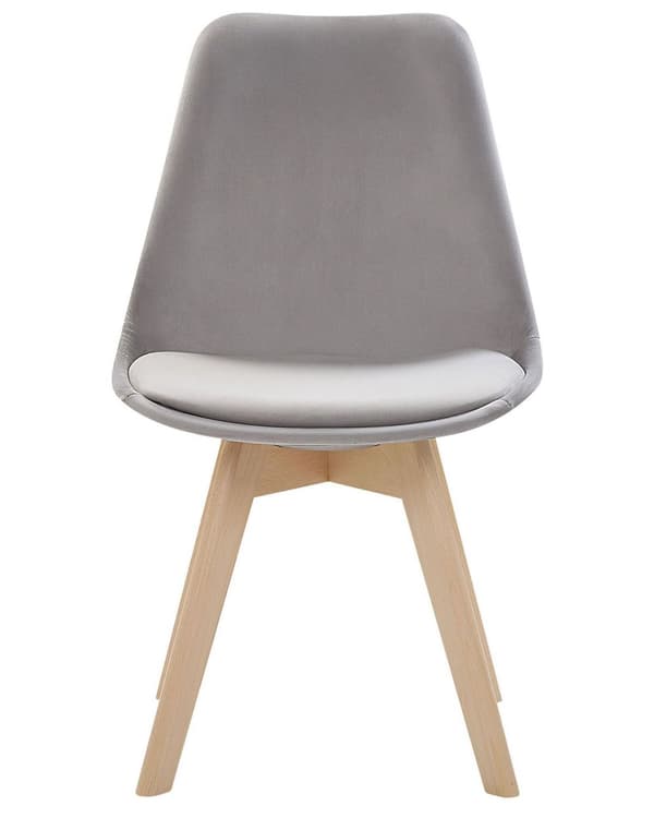 Stol 2 st Grå Sammet Klädsel Träben Modern Design