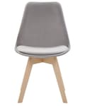 Miniatyrbild 5 av 10: Stol 2 st Grå Sammet Klädsel Träben Modern Design