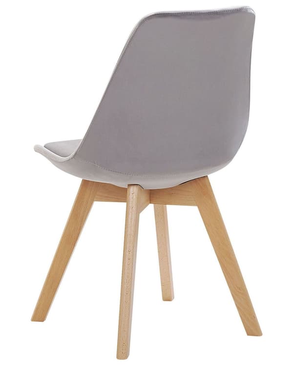 Stol 2 st Grå Sammet Klädsel Träben Modern Design