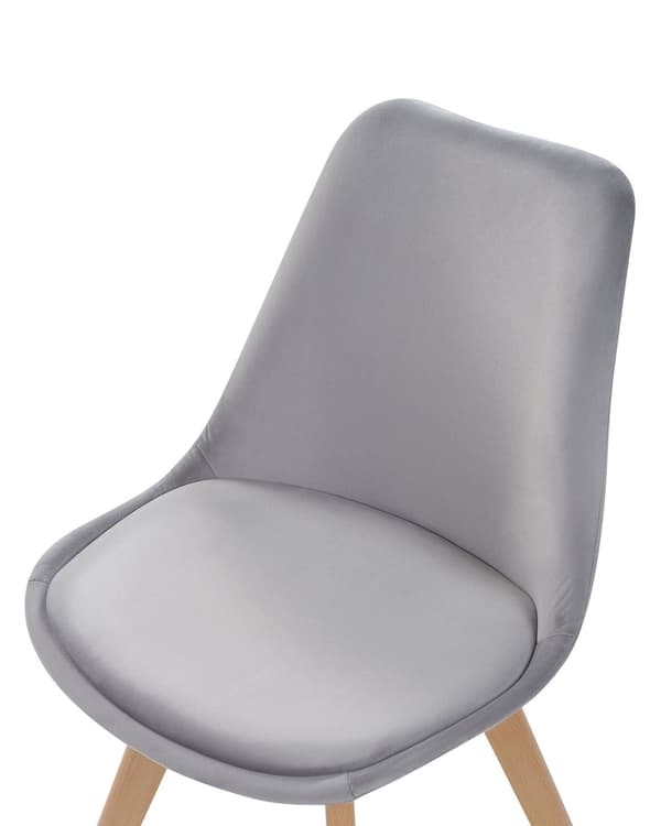 Stol 2 st Grå Sammet Klädsel Träben Modern Design