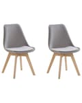 Miniatyrbild 1 av 10: Stol 2 st Grå Sammet Klädsel Träben Modern Design
