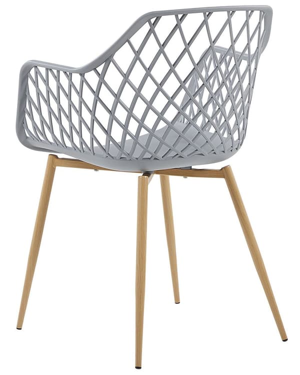 Tuoli vaaleanharmaa 50 x 86 x 51 cm muovi metalli 2 kpl koristeltu selkänoja minimalistinen moderni