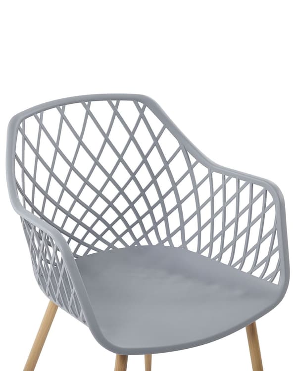 Tuoli vaaleanharmaa 50 x 86 x 51 cm muovi metalli 2 kpl koristeltu selkänoja minimalistinen moderni
