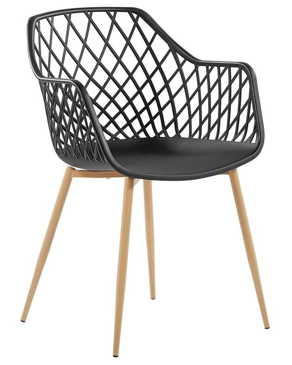 Tuoli musta 50 x 86 x 51 cm muovi metalli 2 kpl koristeltu selkänoja minimalistinen moderni
