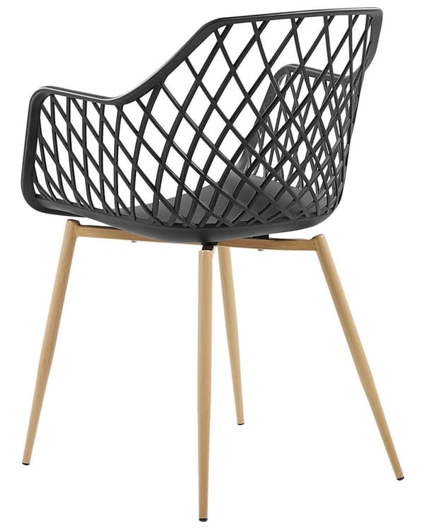 Tuoli musta 50 x 86 x 51 cm muovi metalli 2 kpl koristeltu selkänoja minimalistinen moderni