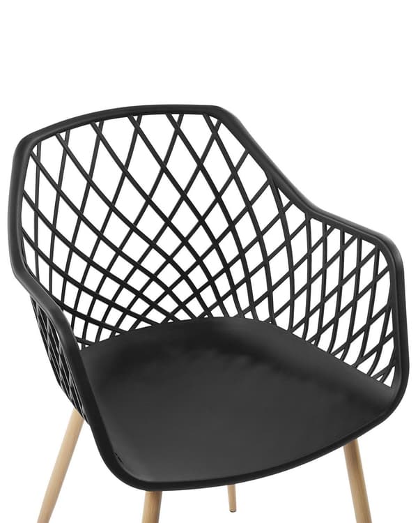 Tuoli musta 50 x 86 x 51 cm muovi metalli 2 kpl koristeltu selkänoja minimalistinen moderni