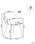 Miniatyrbillede 3 af 8: Sæt med 2 Plast Stole Hvid Armlæn til Spisestue og Stue Minimalistisk Design