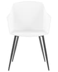 Miniatyrbillede 5 af 8: Sæt med 2 Plast Stole Hvid Armlæn til Spisestue og Stue Minimalistisk Design
