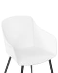Miniatyrbillede 7 af 8: Sæt med 2 Plast Stole Hvid Armlæn til Spisestue og Stue Minimalistisk Design