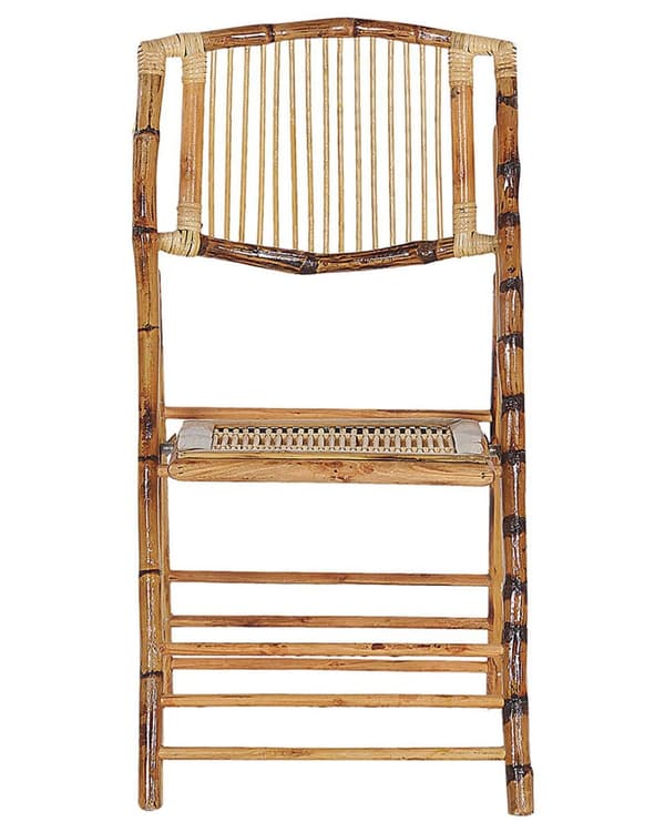 Sæt med 4 klapstole Lys rattan træ Stue Spisestuestole Boho Style