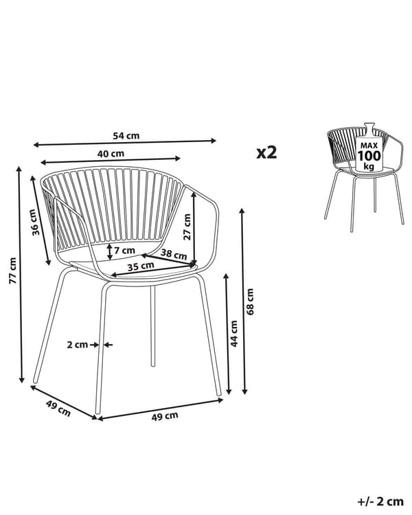 Spisebordsstol Guld Metal Sort Kunstlæder Sæt 2 stk Spisestue Stole med Armlæn Design Buet Ryg Glamour til Køkken Indretning