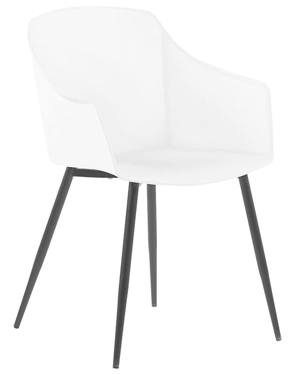 Tuoli valkoinen musta 57 x 83 x 51 cm muovi metalli 2 kpl käsinojilla minimalistinen skandinaavinen