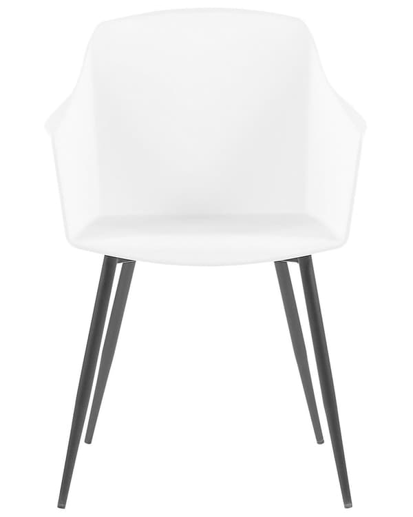 Tuoli valkoinen musta 57 x 83 x 51 cm muovi metalli 2 kpl käsinojilla minimalistinen skandinaavinen