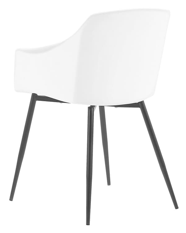 Tuoli valkoinen musta 57 x 83 x 51 cm muovi metalli 2 kpl käsinojilla minimalistinen skandinaavinen