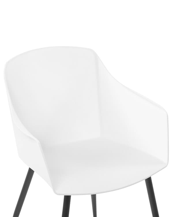 Tuoli valkoinen musta 57 x 83 x 51 cm muovi metalli 2 kpl käsinojilla minimalistinen skandinaavinen