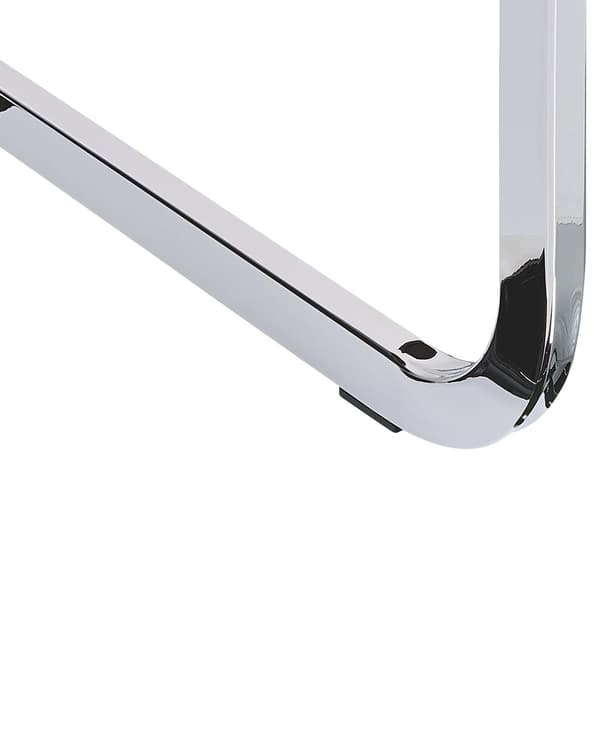 Frisvingerstole Hvid Sølv Kunstlæder Metalben Sæt 2 stk Polstrede Moderne Spisebordstole Cantilever Høj Ryg Design Køkken Stole til Spisebord