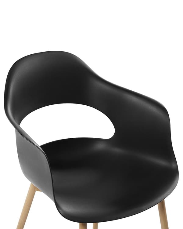 Set med 2 Matstolar Svart Syntetiskt Material Eleganta Ben Dekorativ