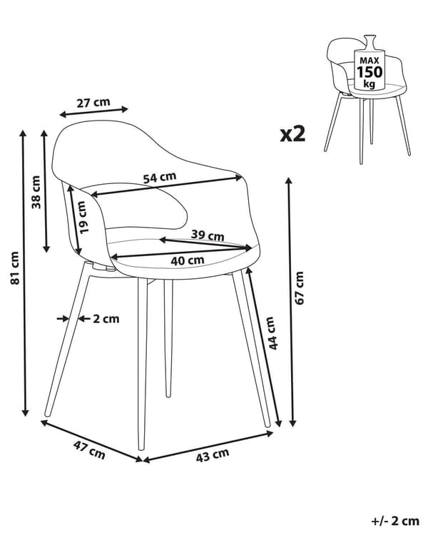 Set med 2 Matstolar Vit Syntetiskt Material Eleganta Ben Dekorativ