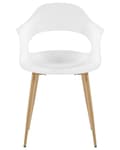 Miniatyrbild 5 av 8: Set med 2 Matstolar Vit Syntetiskt Material Eleganta Ben Dekorativ