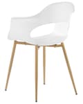 Miniatyrbild 6 av 8: Set med 2 Matstolar Vit Syntetiskt Material Eleganta Ben Dekorativ